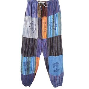 Patchwork Cotton Joggers Size Medium‎ Pockets Gypsy Festival Hippie Golbin Boho